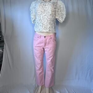 Jeckerson Pink Jeans Size 34 Made in Italy Straight Leg Y2K Designer Pants